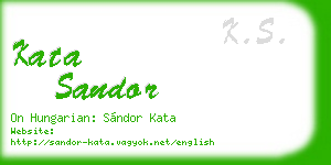 kata sandor business card