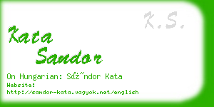 kata sandor business card